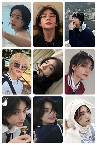 sevimliflower hyunjin stray kids 1 ADET FOTOKART PVC KAPLI 9*6 CM 7 ADET ALIN...