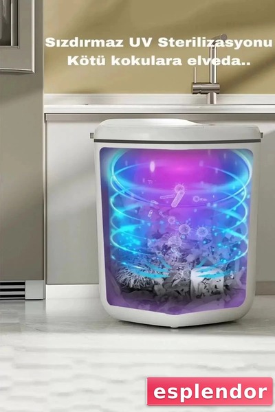esplendor Akıllı Teknolojik Sensörlü Çöp Kovası Işık Koku Geçirmez Ofis Banyo...