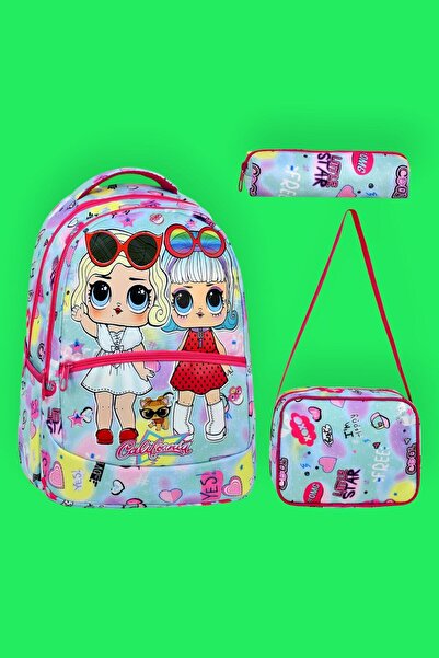 Tezzgelsin Set de 3 geanți de școală cu model pentru fete și fete, cu nutriți...