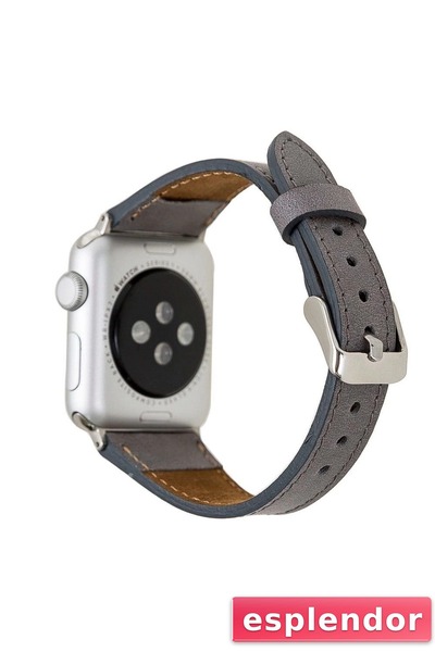 esplendor Watch Compatible Leather Band 42-44-45mm Slim Rst9 Gray