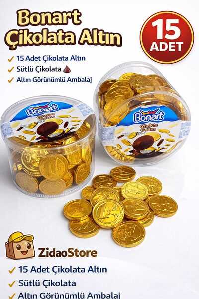 Emrah Gültekin Bonart Çikolata Altın Para 15 Adet Sütlü Çikolata Okulda Dağıt...