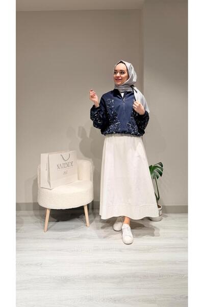 RECEP AYDIN Bomber Jacket with Stones and Embroidery