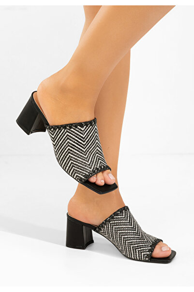 B T Shoes Yngrid black chunky heel Slipper