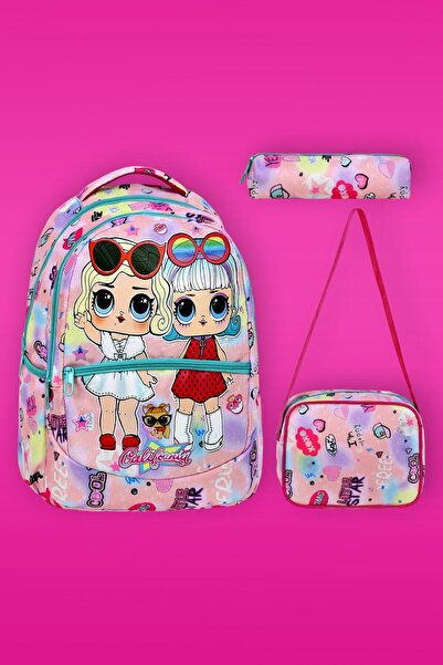 Tezzgelsin Girl Patterned School Bag with Lunch Box and Pen Holder Set of 3