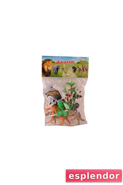 esplendor 050-A27 مجموعة حيوانات برية من البلاستيك PVC 72 قطعة