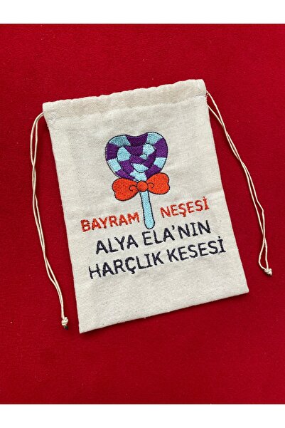 Hi-Stii 3 Adet Kişiye Özel Nakışlı Bayram Harçlık Kesesi