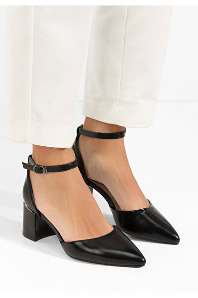 B T Shoes Black Alecsia thick-heeled Heeled Shoes with strap