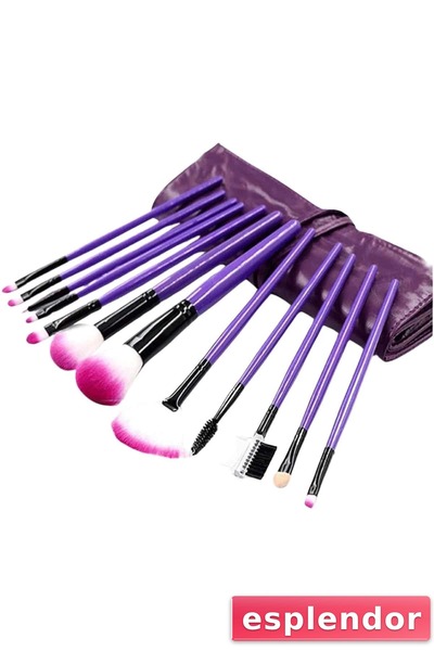 esplendor مجموعة فرش مكياج ذات رؤوس ناعمة مكونة من 12 قطعة - مجموعة فرش لمكيا...