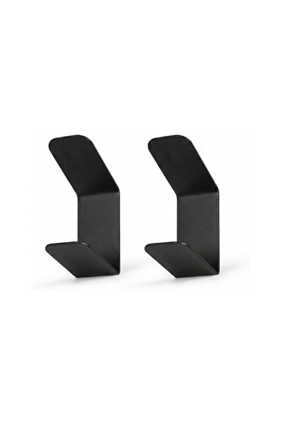 wiesmann 2 Adet Dik Yapışkanlı Tekli Askı Siyah Metal Havlu ve Mont Askısı Ba...