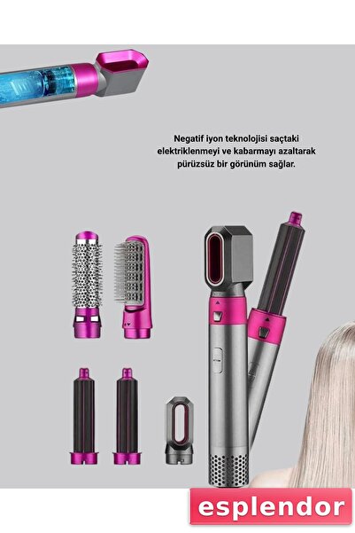esplendor 5-in-1 Hair Styling Set with Negative Ion Technology and Quick Drying