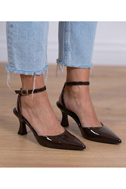 guijarro Premium Series Brown Pointed Toe Ankle-Tie Evening Dress Shoes Heele...