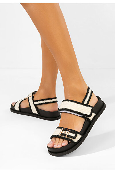 B T Shoes Sandale dama fara toc Sharma albe