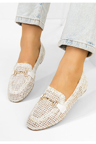 B T Shoes Women's white Cameilia loafers