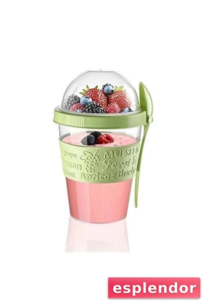 esplendor Taken Go Practical Portable Fruit Yogurt Container with Lid and Spoon