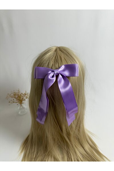 MegssStore مشبك أوتوماتيكي بشريط من الساتان الأرجواني