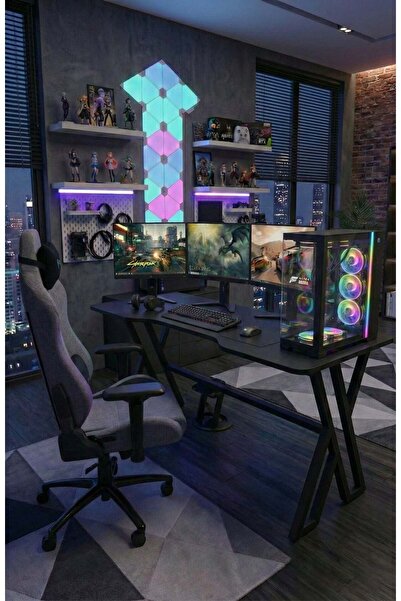 XMAX 140X70 CM NEXAR Oyuncu Masası – Siyah MDF Bilgisayar ve Gaming Masa