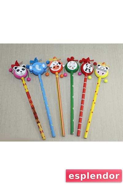 esplendor قلم رصاص على شكل حيوان خشبي