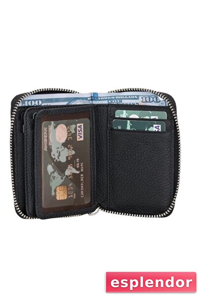 esplendor Elvis Leather Men's Wallet Fl01 Black