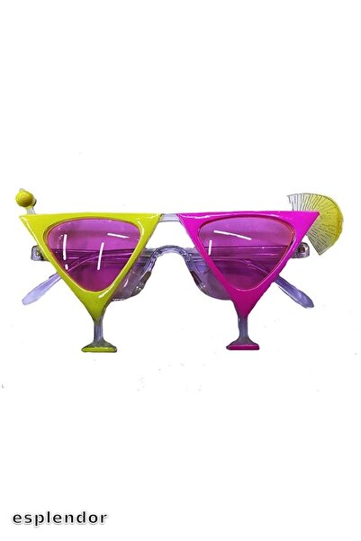 esplendor نظارات حفلات مارتيني باللون الأصفر والوردي