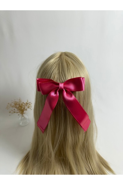 MegssStore Pink Satin Ribbon Bow Automatic Buckle