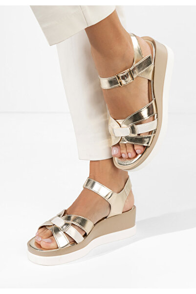 B T Shoes Sandale cu platforma Barkita aurii