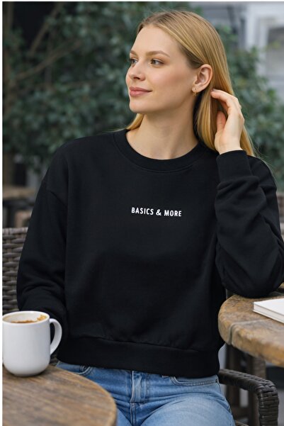 Basics&More Basics & More Γυναικείο Μαύρο Φούτερ 100% Βαμβάκι oversized Βασικ...