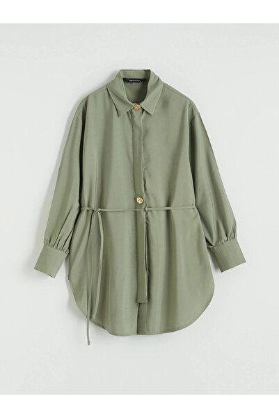 LC Waikiki Lcw Everyday Green Belted Women's Shirt Tunic