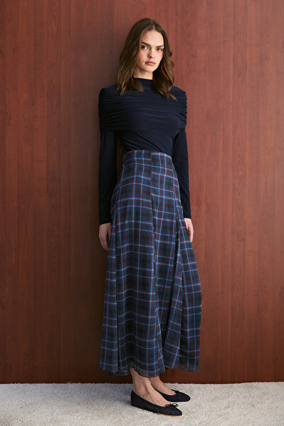 Melike Tatar Plaid Patterned Skirt 32-2731