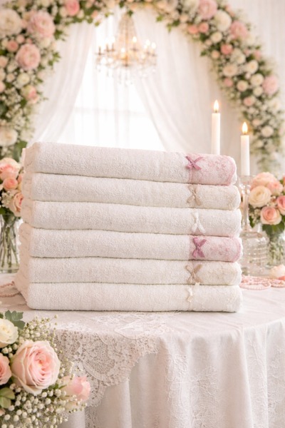 Bella Home Set de dantelă prosoape de nuntă Bukle |   40x75 cm |   1200 grame...