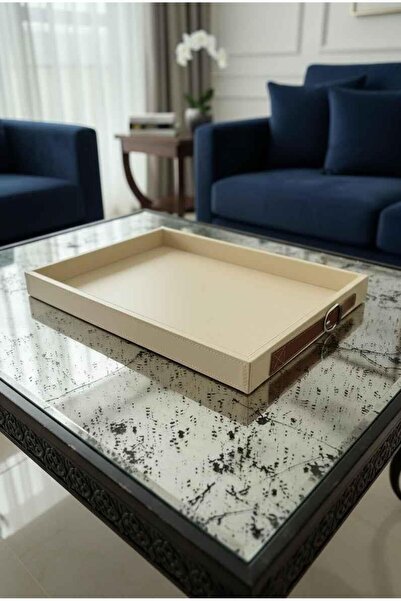 ROSSEV Leather Tray Rectangular Atlantis 47cm