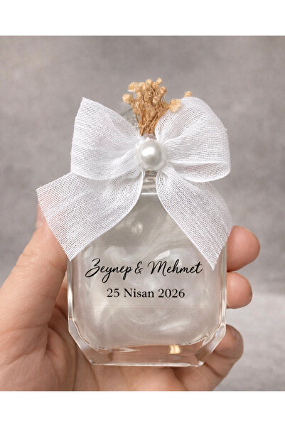Butik Söz Nişan Düğün İçin Hediyelik Kolonya – Kişiye Özel Etiketli Şişe 10 Adet