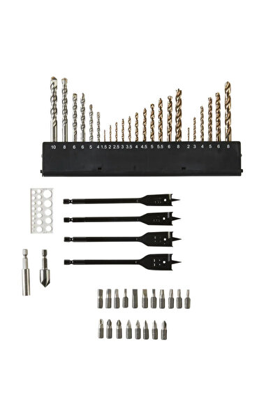 Dexter Set 56 burghie si accesorii pentru lemn, metal si beton Pro