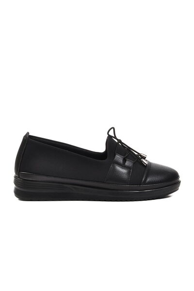 Aspor Black Glitter Women's Flat Casual Casual Casual Shoes