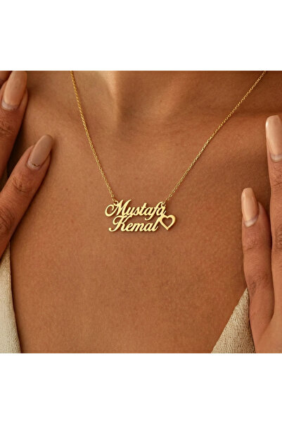 Soleildor 925 ayar Orijinal Gümüş Kişiye Özel Mustafa Kemal Atatürk İki isiml...