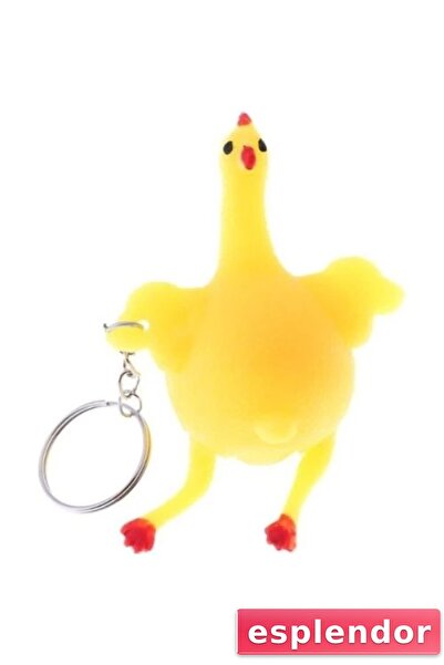 esplendor سلسلة مفاتيح على شكل دجاجة إسفنجية