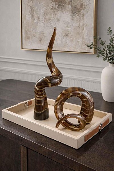 ROSSEV Soyut Cam Dekor 2'Li