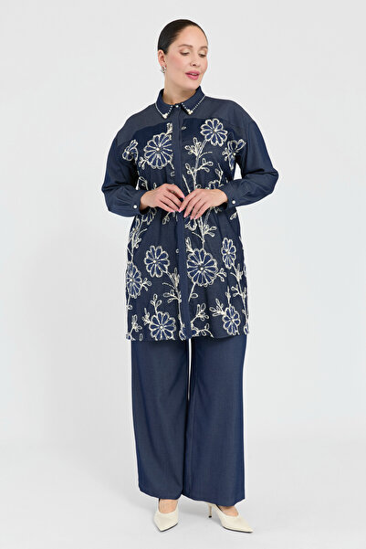 MÜSEMMA Lace Piece Ten Cel Jeans Set