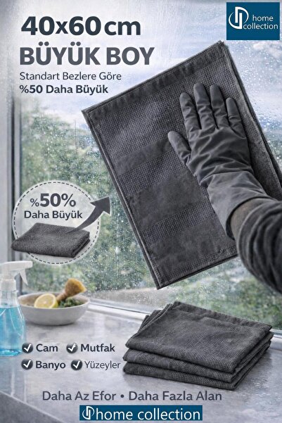 40x60 cm Büyük Boy Temizlik Bezi 3’lü Set – İz Bırakmaz Mikrofiber Çok Amaçlı Tem
