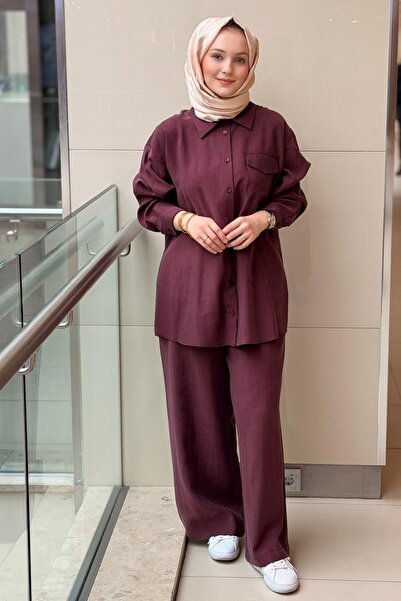 Nuss Kapak Cepli Gömlek Pantolon Basic Takım