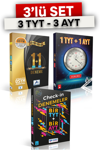paraf yayınları 3 TYT-3 AYT İki Sınav Bir Arada Deneme Seti (Paraf-Yanıt-Stra...