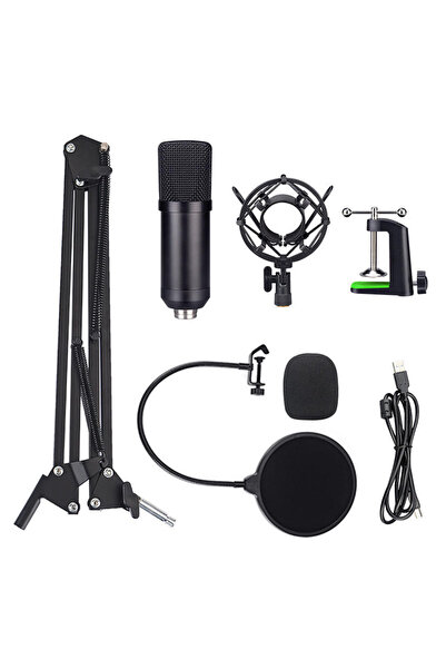 Generic ميكروفون مكثف احترافي، معدات بث مباشر للبودكاست، طقم استوديو مع حامل ...
