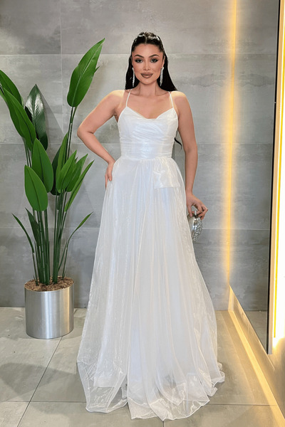 giyimmasalı Rochie de seara din tesatura organza si sifon cu detaliu din sfoa...