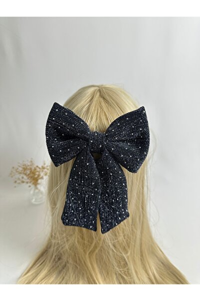 MegssStore Petrol Blue Buzzy Stone Bow Automatic Buckle