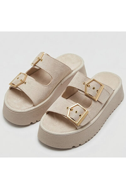 Barinoska Women's Suede Pair Buckled Platform Slipper 4 cm Comfortable Sole D...