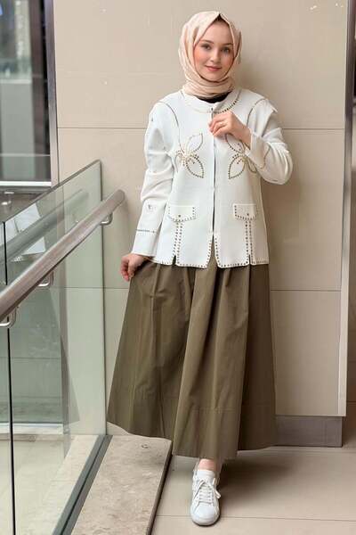 sentez giyim Sentez Ely Beli Lastikli Etek