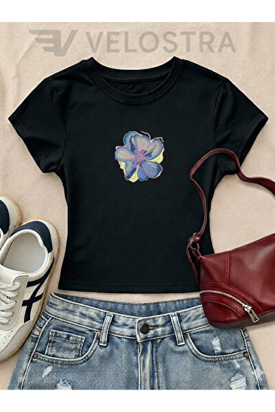 Velostra Жіноча футболка з квітковим принтом для щоденного використання