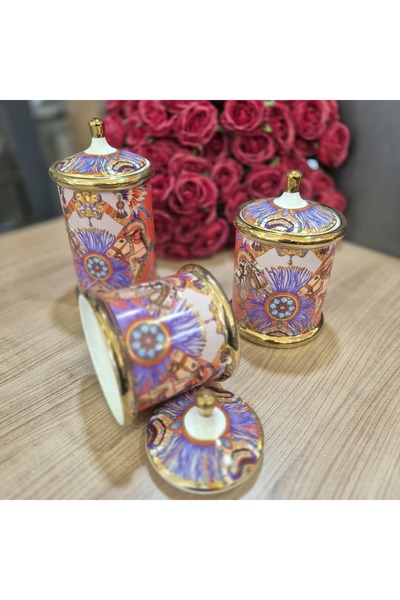 ERVA Dream Seri Lüx HrnsPorselen 3 Lü Kavanoz