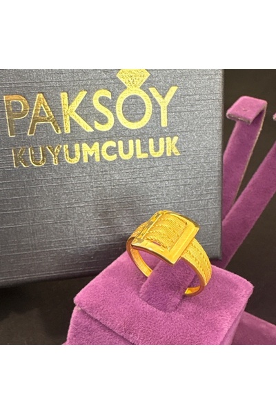 paksoy kuyumculuk 22 Ayar Altın Yüzük Hasırlı Örgü Model 4.31gr 18 Numara Kad...