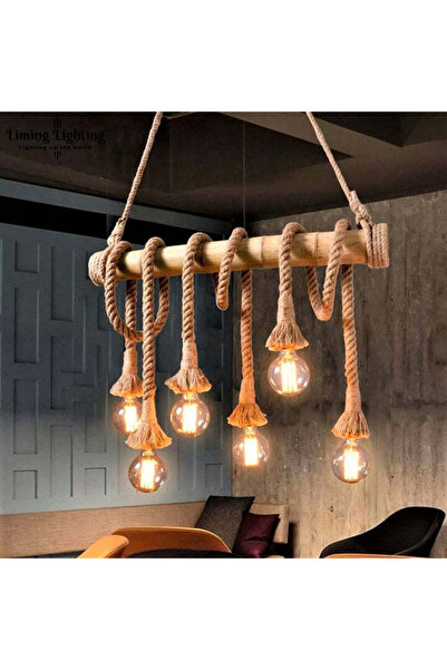 RFAN Pendul rustic RFAN, Model 5757-6, 6 x E27, înălțime reglabilă