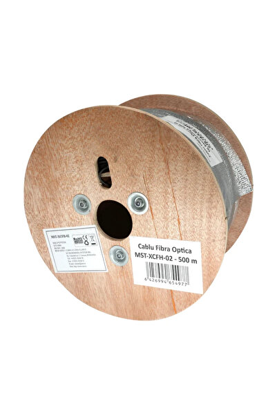 OEM Καλώδιο οπτικών ινών XCFH02 με messenger, 500 μέτρα, PVC, μαύρο